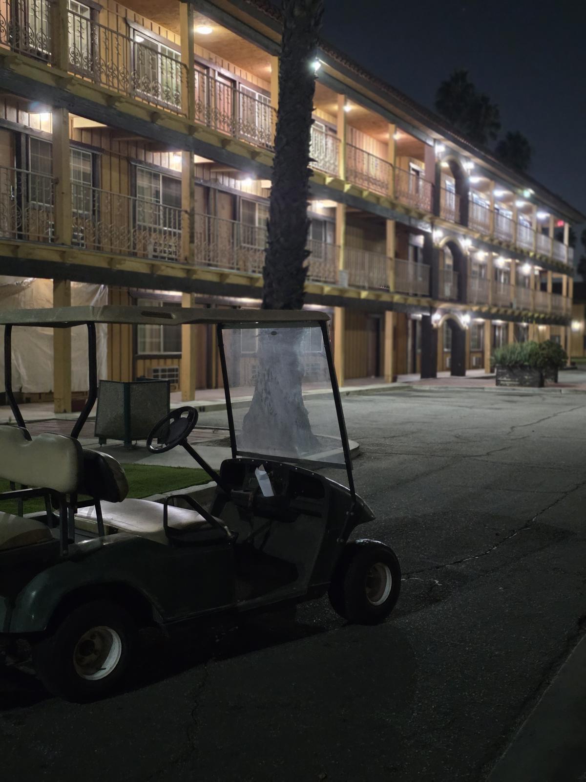 APS night patrol at a multi-story building, the kind of walk-through a fire watch requires